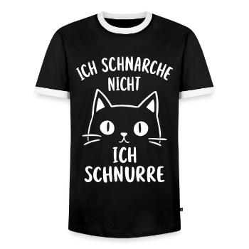 Schlafshirt Schlafanzug Katze Schlafen Schnarchen - Männer Kontrast-T-Shirt - Schwarz/Weiß - Vorne - AI Model Female 172 light (172cm) & AI Model Male 178 light (178cm)