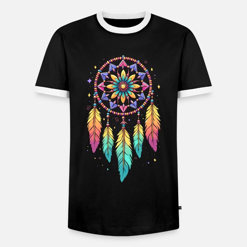 Boho Traumfänger - Männer Kontrast-T-Shirt - Schwarz/Weiß