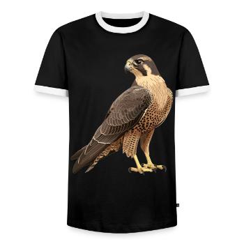 Faucon Faucon - T-shirt contrasté Homme - noir/blanc - Devant - AI Model Female 172 light (172cm) & AI Model Male 178 light (178cm)
