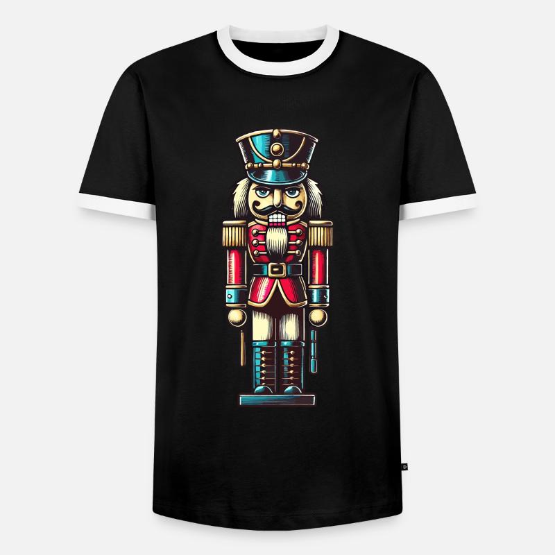 Christmas Nutcracker Noble - Men's Ringer Shirt - black/white