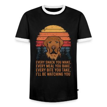 Labrador is watching you - Men's Ringer Shirt - black/white - Front - AI Model Female 172 light (172cm) & AI Model Male 178 light (178cm)