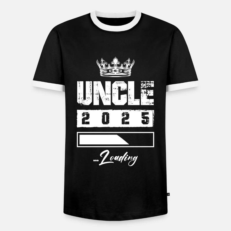Onkel 2025 Loading - Männer Kontrast-T-Shirt - Schwarz/Weiß
