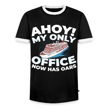 Cruise Retraite - T-shirt contrasté Homme - noir/blanc - Devant - AI Model Female 172 light (172cm) & AI Model Male 178 light (178cm)