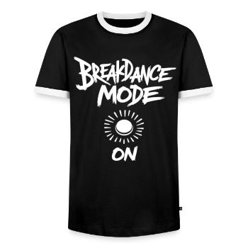 Breakdance Mode On Breakdance Breakdancing - Men's Ringer Shirt - black/white - Front - AI Model Female 172 light (172cm) & AI Model Male 178 light (178cm)