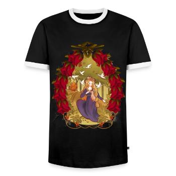 Child Children Fairy Tale Fairy Tale Character Christmas - Men's Ringer Shirt - black/white - Front - AI Model Female 172 light (172cm) & AI Model Male 178 light (178cm)