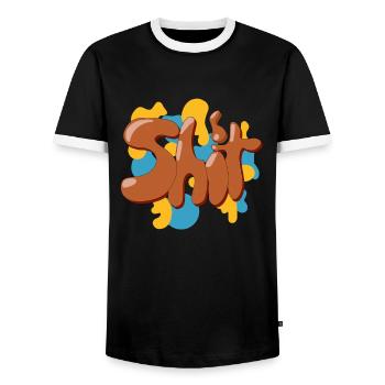 Merde - T-shirt contrasté Homme - noir/blanc - Devant - AI Model Female 172 light (172cm) & AI Model Male 178 light (178cm)