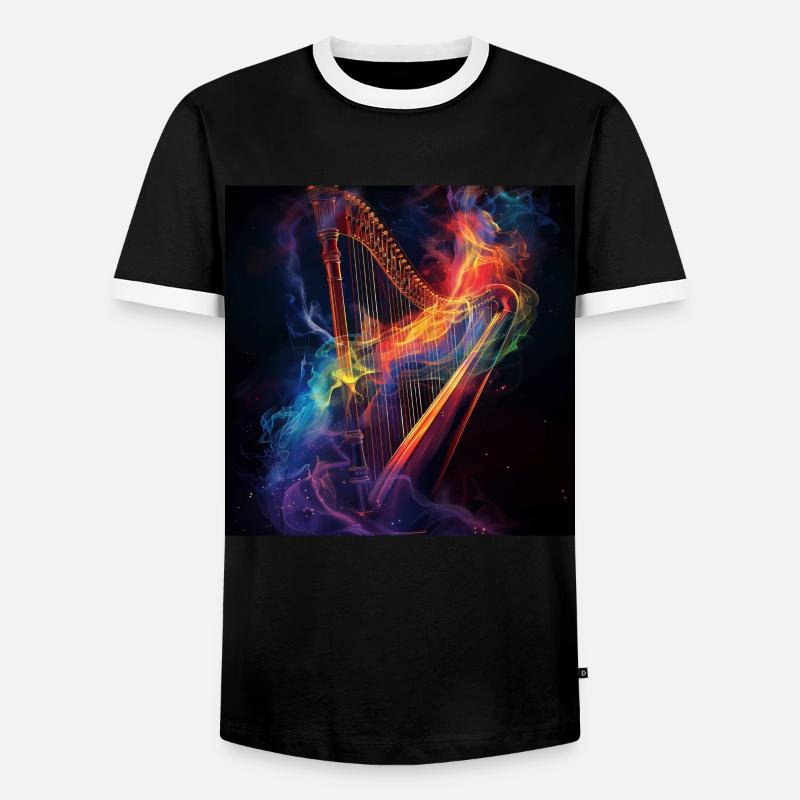 Harfe - Männer Kontrast-T-Shirt - Schwarz/Weiß
