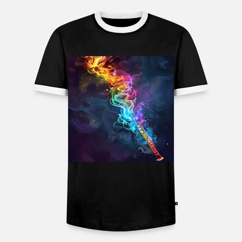 Transverse flute - Men's Ringer Shirt - black/white