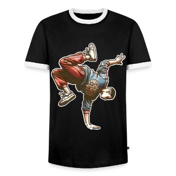 Breakdance - Männer Kontrast-T-Shirt - Schwarz/Weiß - Vorne - AI Model Female 172 light (172cm) & AI Model Male 178 light (178cm)