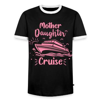 Mother-Daughter Cruise Holiday Cruise Kreuzf - Men's Ringer Shirt - black/white - Front - AI Model Female 172 light (172cm) & AI Model Male 178 light (178cm)