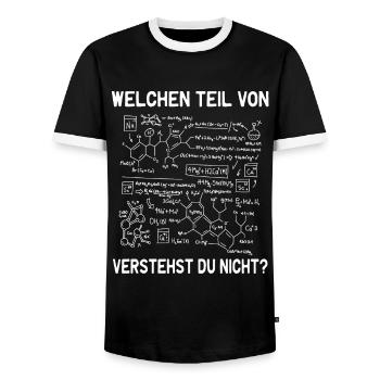 Qu’est-ce que vous ne comprenez pas de la part d’un biologiste chimiste - T-shirt contrasté Homme - noir/blanc - Devant - AI Model Female 172 light (172cm) & AI Model Male 178 light (178cm)