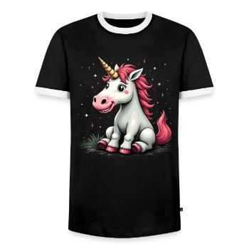 Cute Unicorn Magical Gift Idea Unicorn Fans - Men's Ringer Shirt - black/white - Front - AI Model Female 172 light (172cm) & AI Model Male 178 light (178cm)
