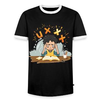 phonemisPhonemische Bewusstseinswissenschaft - Männer Kontrast-T-Shirt - Schwarz/Weiß - Vorne - AI Model Female 172 light (172cm) & AI Model Male 178 light (178cm)