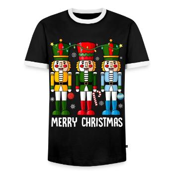 Merry Christmas - Männer Kontrast-T-Shirt - Schwarz/Weiß - Vorne - AI Model Female 172 light (172cm) & AI Model Male 178 light (178cm)