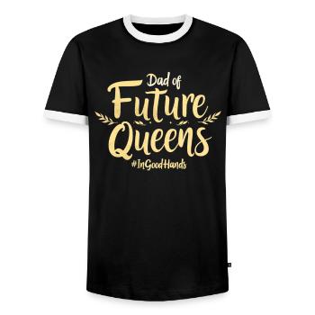 Dad of Future Queens #Ingoodhands Girl Dad - Men's Ringer Shirt - black/white - Front - AI Model Female 172 light (172cm) & AI Model Male 178 light (178cm)