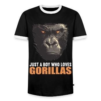 Gorillas Gorilla - Men's Ringer Shirt - black/white - Front - AI Model Female 172 light (172cm) & AI Model Male 178 light (178cm)
