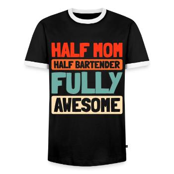 Barkeeper Bartender Mother Mom - Men's Ringer Shirt - black/white - Front - AI Model Female 172 light (172cm) & AI Model Male 178 light (178cm)