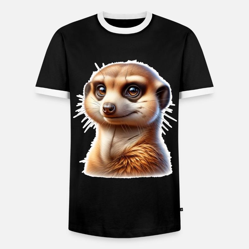 Erdmännchen - Männer Kontrast-T-Shirt - Schwarz/Weiß