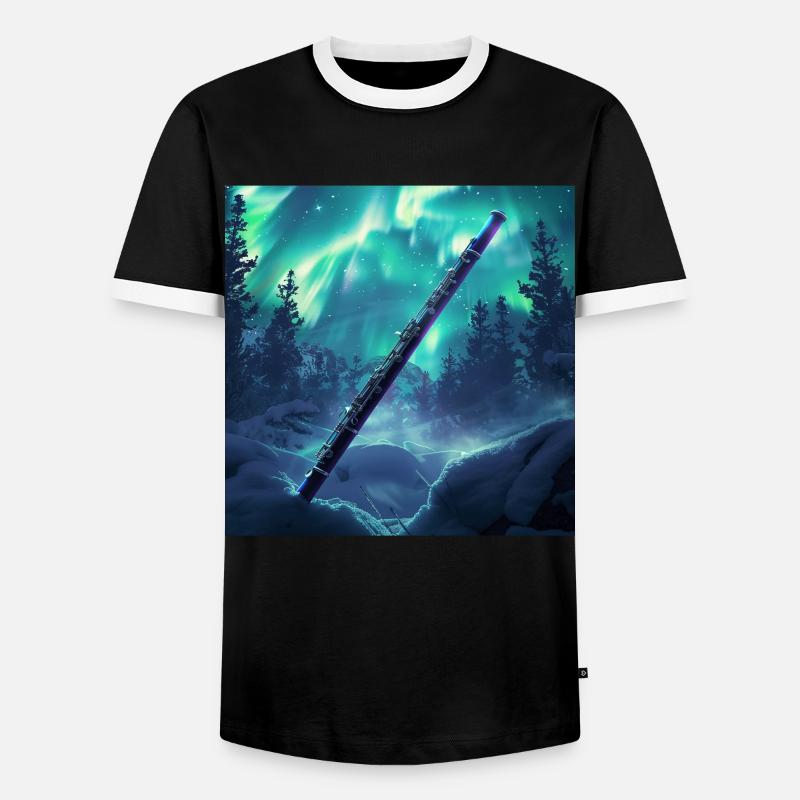 Querflöte - Männer Kontrast-T-Shirt - Schwarz/Weiß