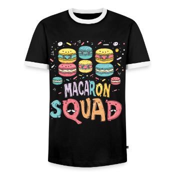 Macaron-liebhaber Macaron Baker - Männer Kontrast-T-Shirt - Schwarz/Weiß - Vorne - AI Model Female 172 light (172cm) & AI Model Male 178 light (178cm)