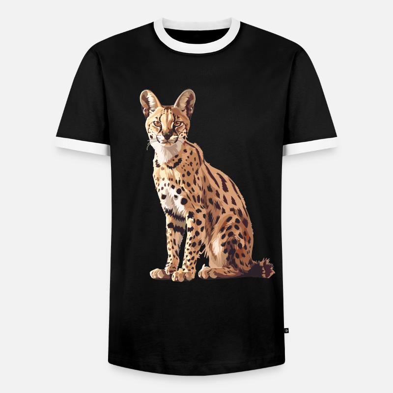 Servale Serval - Men's Ringer Shirt - black/white