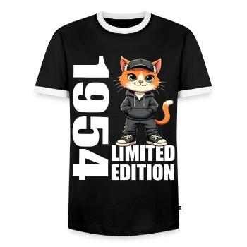 Limited Edition 1954 Geburtstag 1954 Geboren - Männer Kontrast-T-Shirt - Schwarz/Weiß - Vorne - AI Model Female 172 light (172cm) & AI Model Male 178 light (178cm)