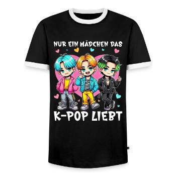 K-Pop Koreanischer Kpop Kultur Kpop Südkorea Tanz - Männer Kontrast-T-Shirt - Schwarz/Weiß - Vorne - AI Model Female 172 light (172cm) & AI Model Male 178 light (178cm)