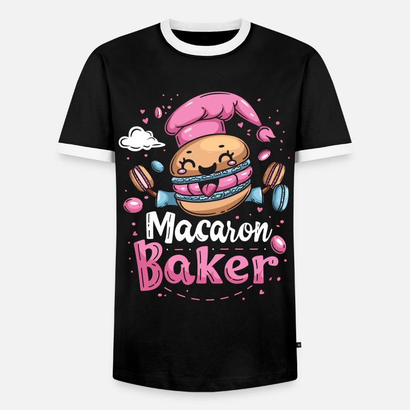 Macaron lovers Macaron Baker - Men's Ringer Shirt - black/white