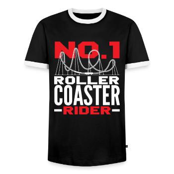 N° 1 Roller Coaster Rider Adventure - T-shirt contrasté Homme - noir/blanc - Devant - AI Model Female 172 light (172cm) & AI Model Male 178 light (178cm)