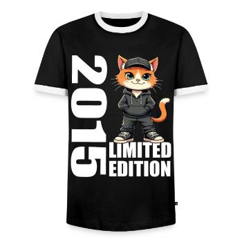 Limited Edition 2015 Birthday 2015 Born - Men's Ringer Shirt - black/white - Front - AI Model Female 172 light (172cm) & AI Model Male 178 light (178cm)