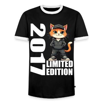 Limited Edition 2017 Birthday 2017 Born - Men's Ringer Shirt - black/white - Front - AI Model Female 172 light (172cm) & AI Model Male 178 light (178cm)