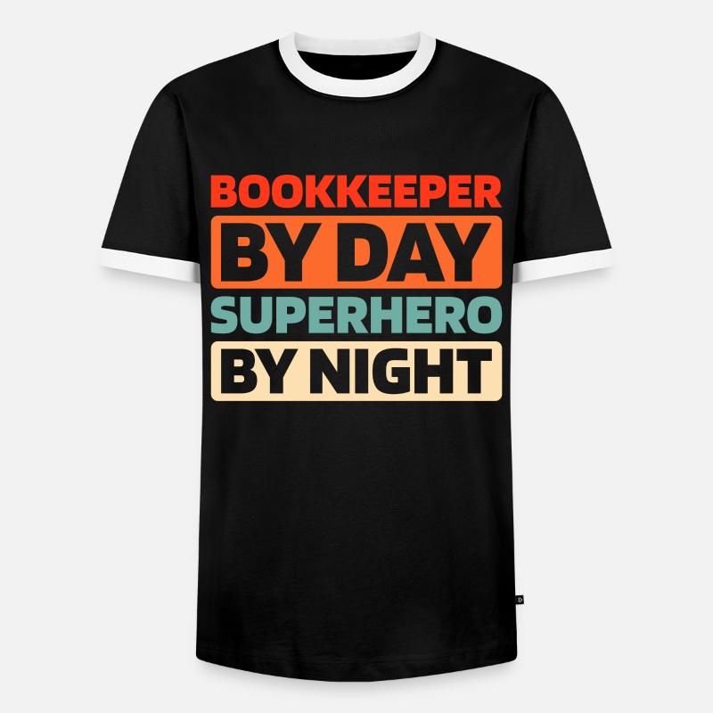 Buchhalter - Männer Kontrast-T-Shirt - Schwarz/Weiß