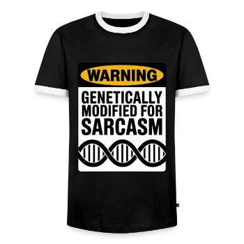 Sarkasmus Gene DNA Genetik - Männer Kontrast-T-Shirt - Schwarz/Weiß - Vorne - AI Model Female 172 light (172cm) & AI Model Male 178 light (178cm)