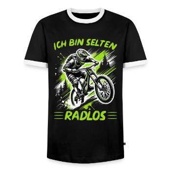 Vététistes Amateurs de vélo Cyclistes Cyclisme - T-shirt contrasté Homme - noir/blanc - Devant - AI Model Female 172 light (172cm) & AI Model Male 178 light (178cm)