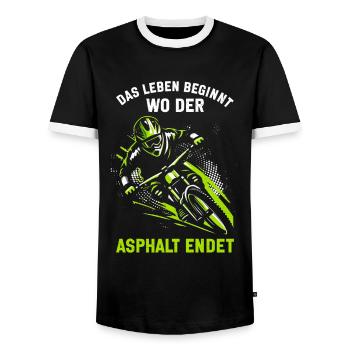 Mountainbiker Fahrradliebhaber Radfahrer Radfahren - Männer Kontrast-T-Shirt - Schwarz/Weiß - Vorne - AI Model Female 172 light (172cm) & AI Model Male 178 light (178cm)