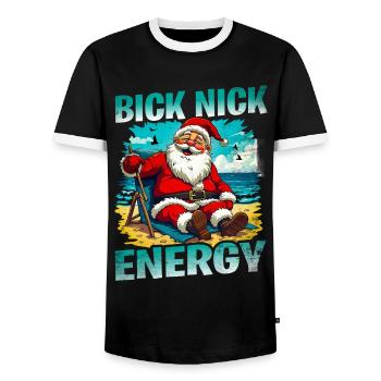 Big Nick Energy Lustiger Weihnachtsmann Weihnachte - Männer Kontrast-T-Shirt - Schwarz/Weiß - Vorne - AI Model Female 172 light (172cm) & AI Model Male 178 light (178cm)