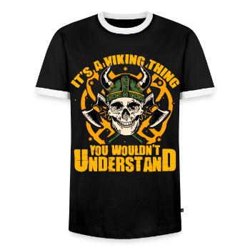 It's a Viking thing you wouldn't understand - Men's Ringer Shirt - black/white - Front - AI Model Female 172 light (172cm) & AI Model Male 178 light (178cm)