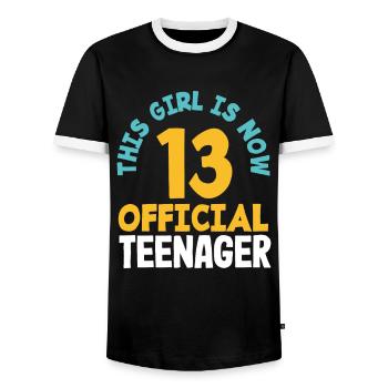 Maintenant 13 Anniversaire officiel de l’adolescent - T-shirt contrasté Homme - noir/blanc - Devant - AI Model Female 172 light (172cm) & AI Model Male 178 light (178cm)