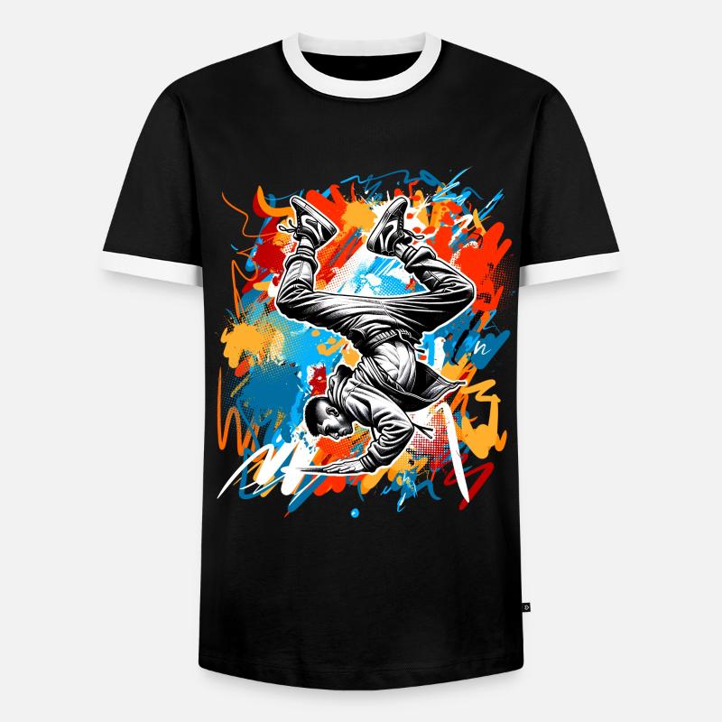 Breakdancing - Men's Ringer Shirt - black/white