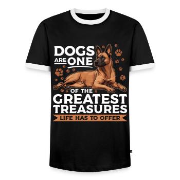 Belgian Malinois Lover Dog Owner - Men's Ringer Shirt - black/white - Front - AI Model Female 172 light (172cm) & AI Model Male 178 light (178cm)