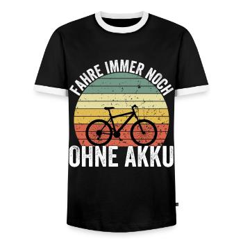 Fahre Immer Noch Ohne Akku - Vintage Sunset - Männer Kontrast-T-Shirt - Schwarz/Weiß - Vorne - AI Model Female 172 light (172cm) & AI Model Male 178 light (178cm)