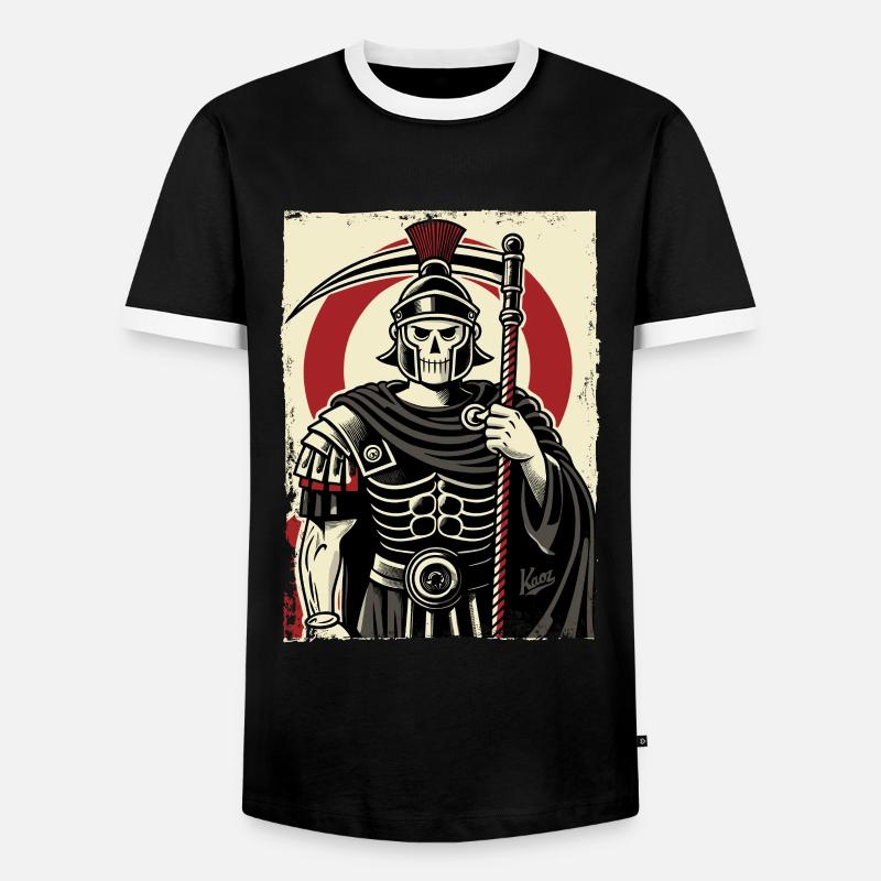 Römischer Sensemann Centurio - Männer Kontrast-T-Shirt - Schwarz/Weiß