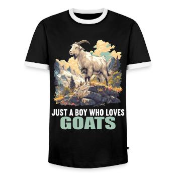 Chèvres chèvre - T-shirt contrasté Homme - noir/blanc - Devant - AI Model Female 172 light (172cm) & AI Model Male 178 light (178cm)