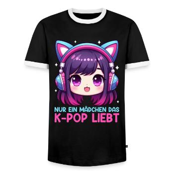K-Pop Musique coréenne Kpop Fans Kdrama - T-shirt contrasté Homme - noir/blanc - Devant - AI Model Female 172 light (172cm) & AI Model Male 178 light (178cm)