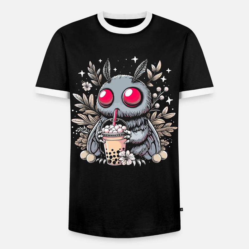 Mothman Bubble Tea - Men's Ringer Shirt - black/white