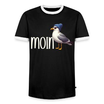 Moin Seagull Allemagne du Nord Salutations Mer Baltique Mer du Nord - T-shirt contrasté Homme - noir/blanc - Devant - AI Model Female 172 light (172cm) & AI Model Male 178 light (178cm)
