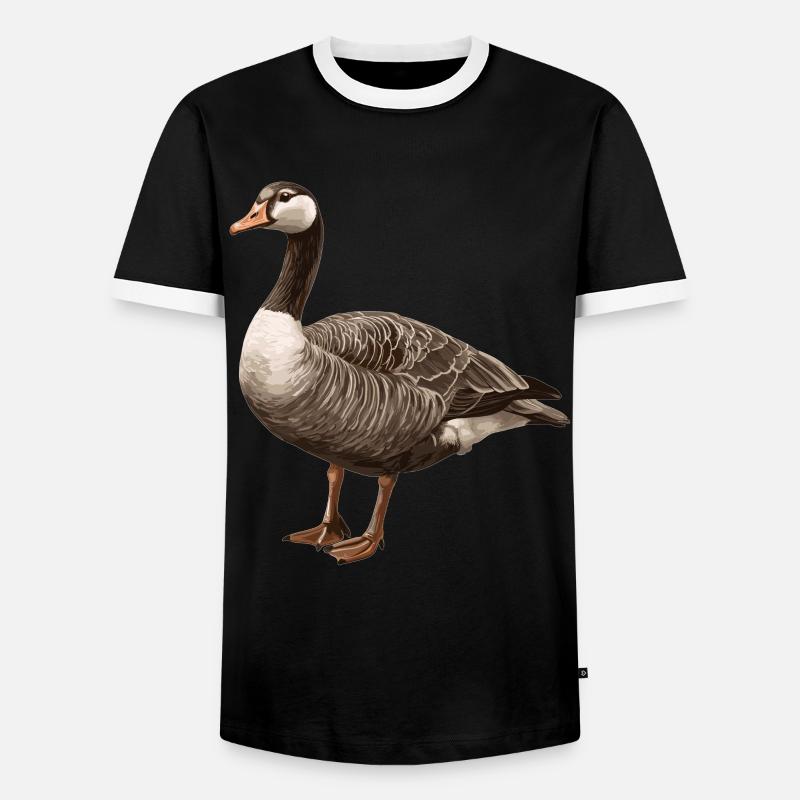 Gänse Gans - Männer Kontrast-T-Shirt - Schwarz/Weiß
