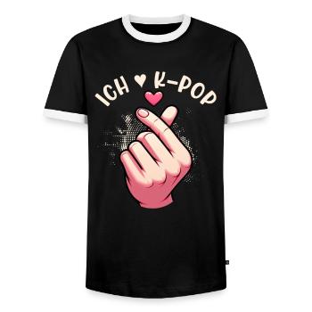 K-Pop Koreanischer Musik Kpop Fans Kdrama - Männer Kontrast-T-Shirt - Schwarz/Weiß - Vorne - AI Model Female 172 light (172cm) & AI Model Male 178 light (178cm)