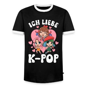 K-Pop Musique coréenne Kpop Fans Kdrama - T-shirt contrasté Homme - noir/blanc - Devant - AI Model Female 172 light (172cm) & AI Model Male 178 light (178cm)