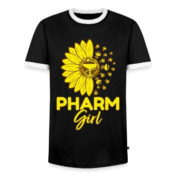 Pharm Girl Étudiante en pharmacie - T-shirt contrasté Homme - noir/blanc - Devant - AI Model Female 172 light (172cm) & AI Model Male 178 light (178cm)